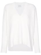 Le Kasha V-neck Oversized Boxy Jumper - White