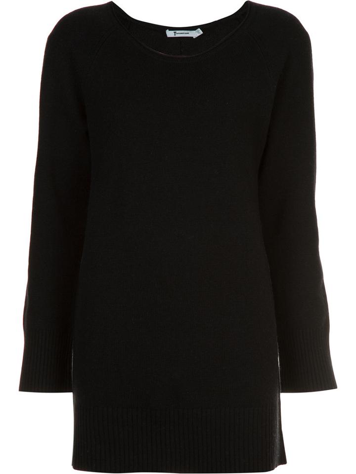 T By Alexander Wang Tunic-style Sweater, Women's, Size: Small, Black, Cashmere/wool
