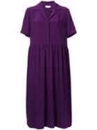 Carven V-neck Shirt Dress - Purple