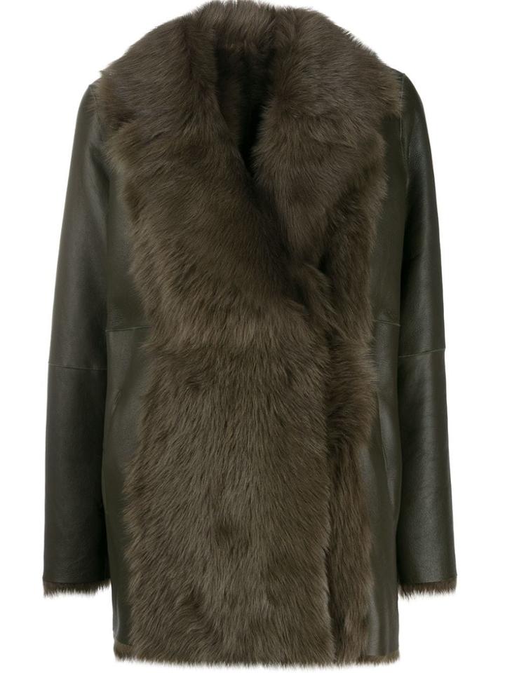 Theory Fur Trim Jacket - Green
