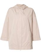 Brunello Cucinelli Zipped Hooded Coat, Women's, Size: 38, Pink/purple, Polyester/silk