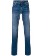 Dolce & Gabbana Embroidered Logo Slim Jeans - Blue