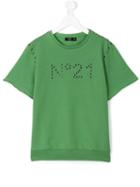 No21 Kids - Studded Logo T-shirt - Kids - Cotton/spandex/elastane - 14 Yrs, Green