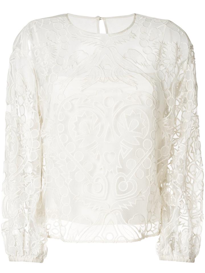 Red Valentino Layered Lace Blouse - Nude & Neutrals
