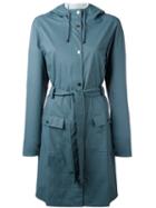 Rains - Belted Coat - Women - Polyester/polyurethane - Xs, Women's, Blue, Polyester/polyurethane