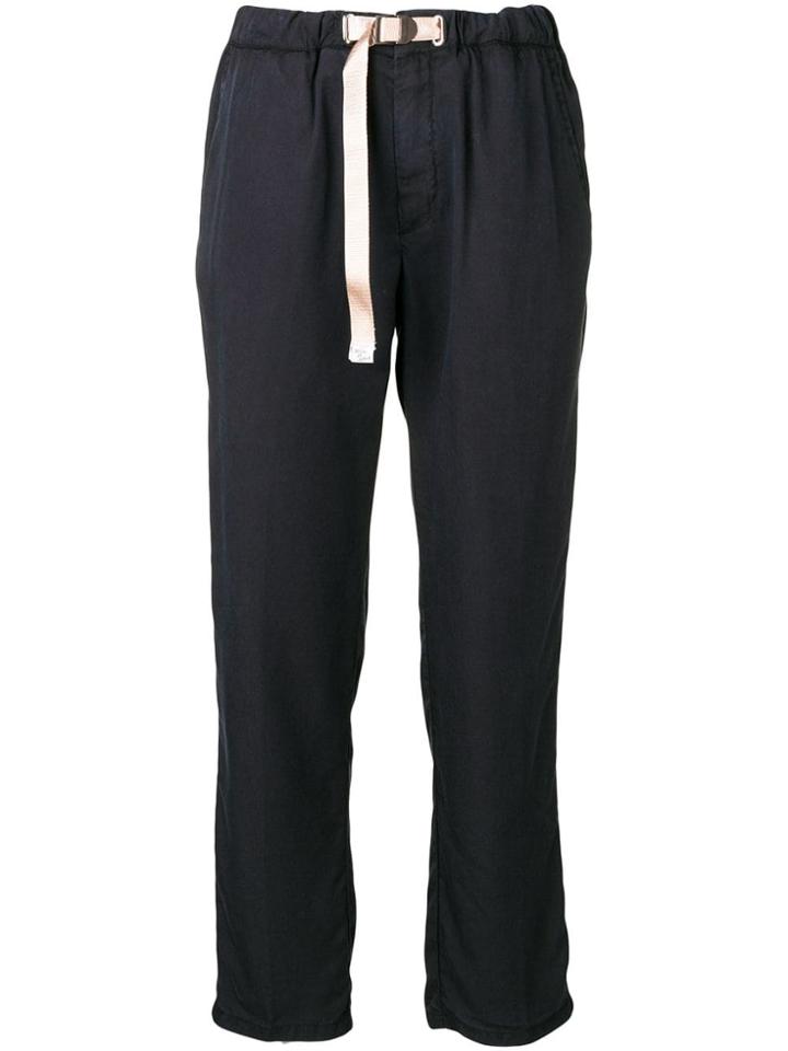 White Sand Cropped Straight-leg Trousers - Blue