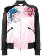 Valentino Tropical Sequinned Bomber Jacket - Pink & Purple