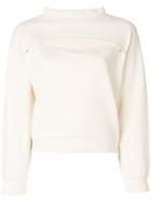T By Alexander Wang Slit-front Sweatshirt - Nude & Neutrals