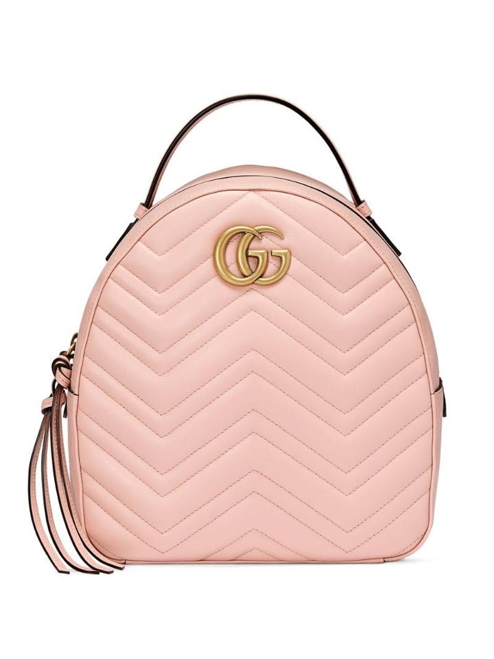 Gucci Pink Gg Marmont Leather Backpack
