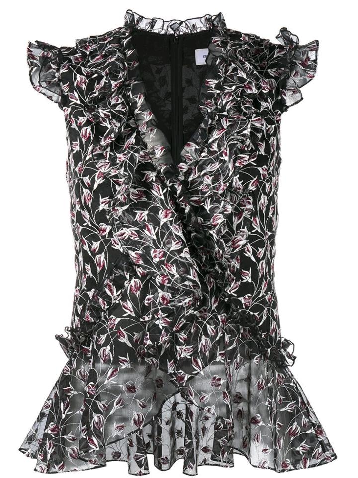 Erdem Ruffle Trim Sleeveless Blouse - Black