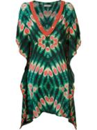 Brigitte Abstract Print Beach Dress, Women's, Size: P, Green, Silk