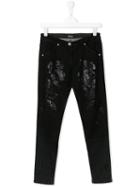 Roberto Cavalli Kids - Printed Jeans - Kids - Cotton/spandex/elastane - 14 Yrs, Black