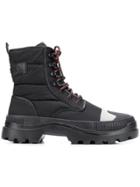 Diesel Hybrid Lace-up Boots With Lug Sole - Black