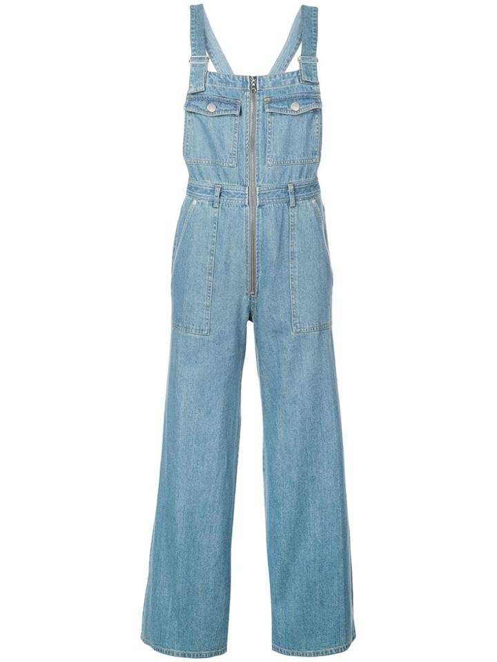 Sea Denim Zip Dungarees - Blue