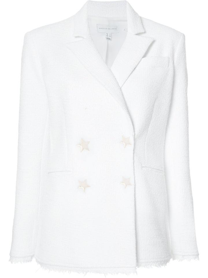 Rebecca Vallance Harris Blazer, Women's, Size: 12, White, Acetate/viscose/cotton/spandex/elastane