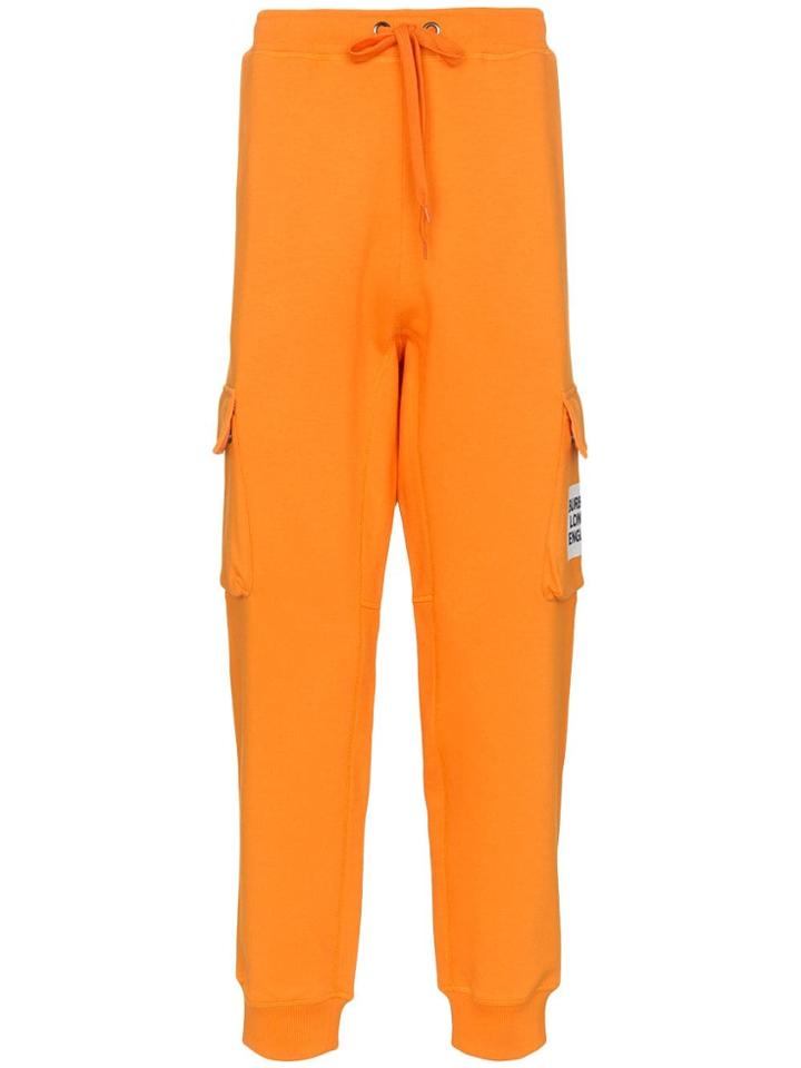 Burberry Logo Patch Track Pants - Orange
