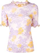 See By Chloé Cloudy Flowers Ruffled T-shirt - Pink