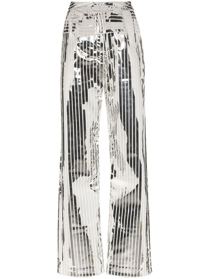 Matériel Space Metallic Stripe Wide Leg Trousers