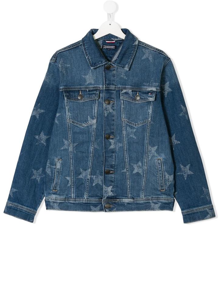 Tommy Hilfiger Junior Star Print Denim Jacket - Blue