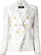 Balmain Double Breasted Blazer, Women's, Size: 42, Nude/neutrals, Cotton/polyester/viscose