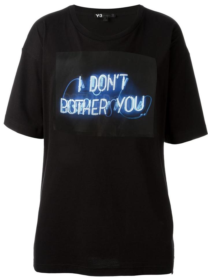 Y-3 Print T-shirt, Men's, Size: Xs, Black, Cotton