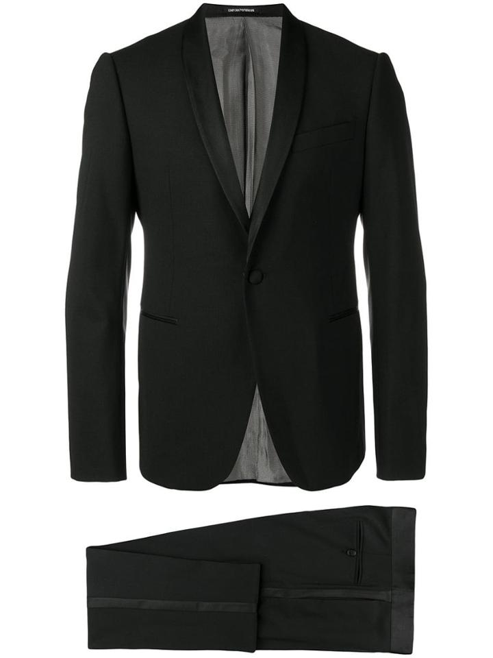 Emporio Armani Stretch Wool Tuxedo - Black