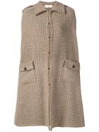 Valentino Vintage Tweed Cape Coat - Brown