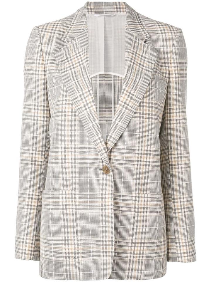 Acne Studios Single-breasted Plaid Blazer - Grey