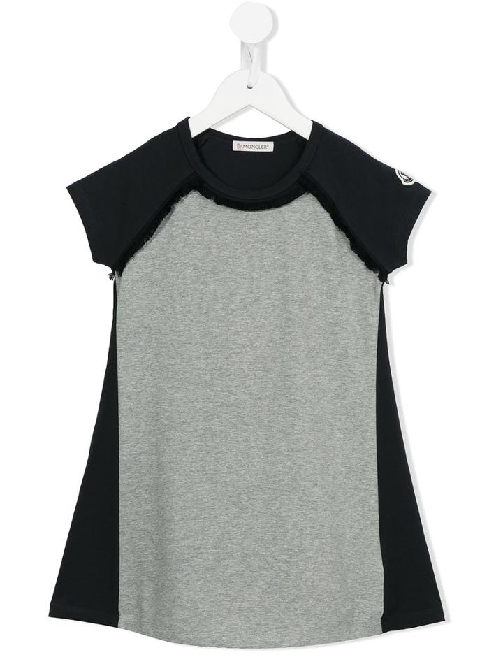Moncler Kids Bicolour T-shirt Dress, Girl's, Size: 10 Yrs, Grey
