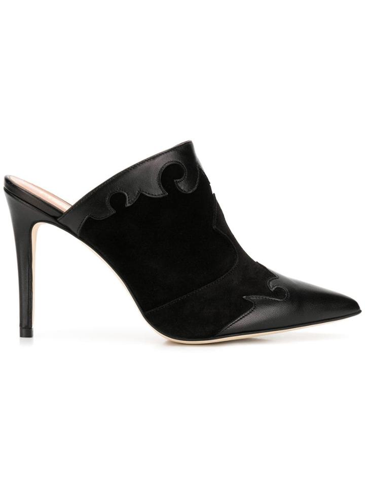 Paris Texas Pointed Toe Mules - Black