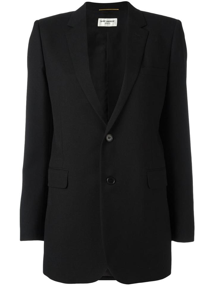 Saint Laurent Single Breasted Tube Jacket - Black