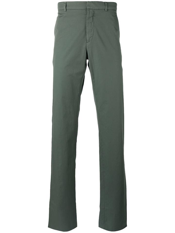 Jil Sander Flared Leg Chinos, Men's, Size: 52, Green, Cotton