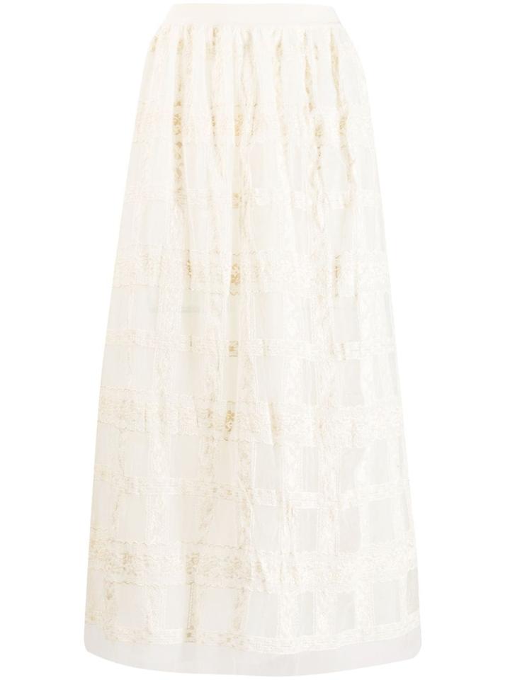Ermanno Scervino Gonna Lace Midi Skirt - White