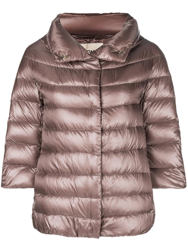 Herno 3/4 Sleeve Puffer Jacket - Pink & Purple