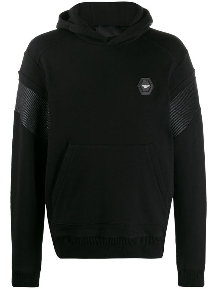 Philipp Plein Statement Quilted Insert Hoodie - Black