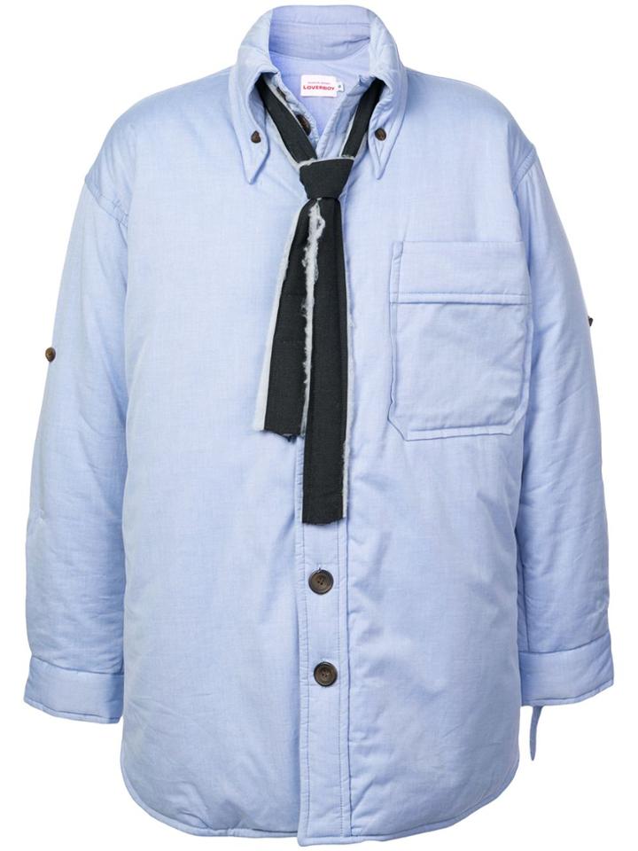 Charles Jeffrey Loverboy Oversized Padded Shirt Jacket - Blue