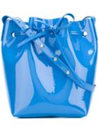 Mansur Gavriel Drawstring Bucket Cross Body Bag, Women's, Blue, Patent Leather
