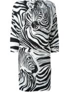 Roberto Cavalli Zebra Print Dress, Women's, Size: 38, White, Viscose