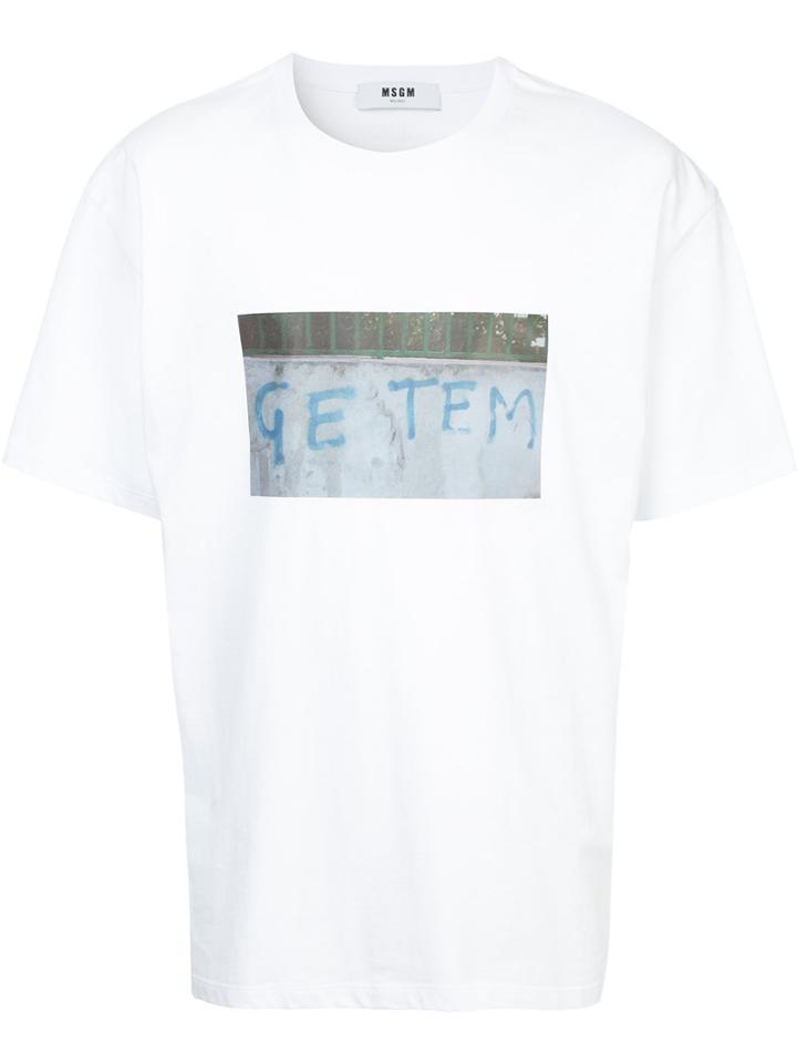 Msgm Slogan-print T-shirt - White
