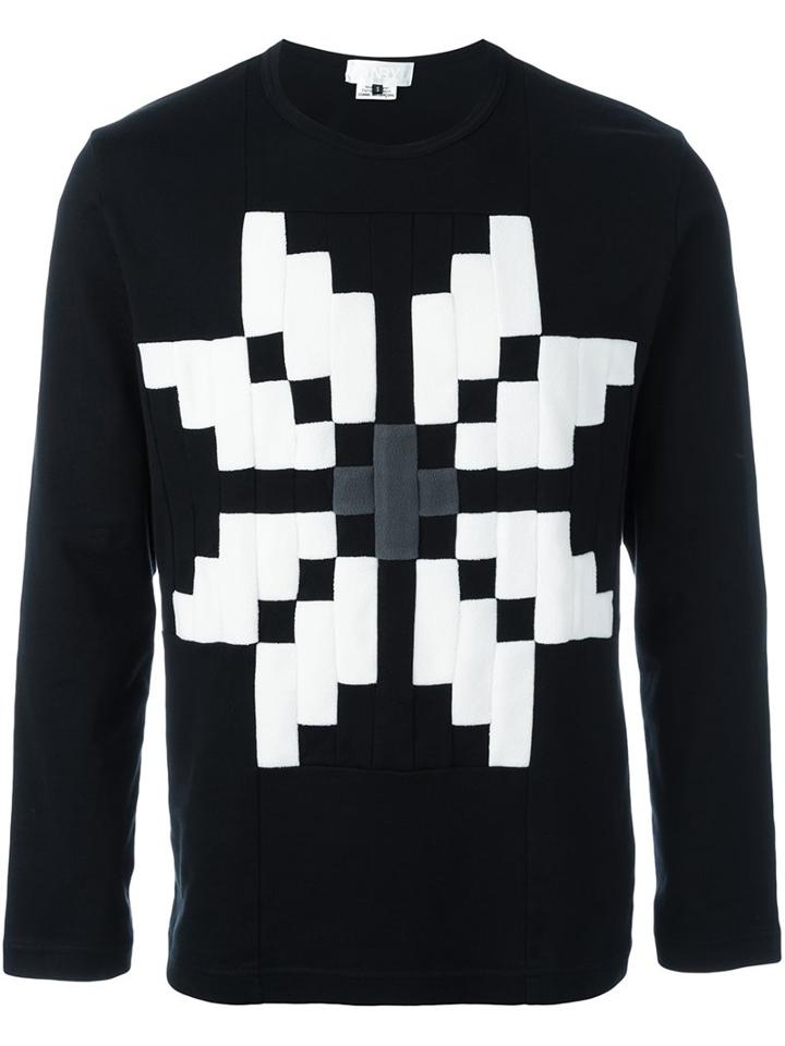 Ganryu Comme Des Garcons 'snowflake' Sweatshirt, Men's, Size: Medium, Black, Cotton/polyester