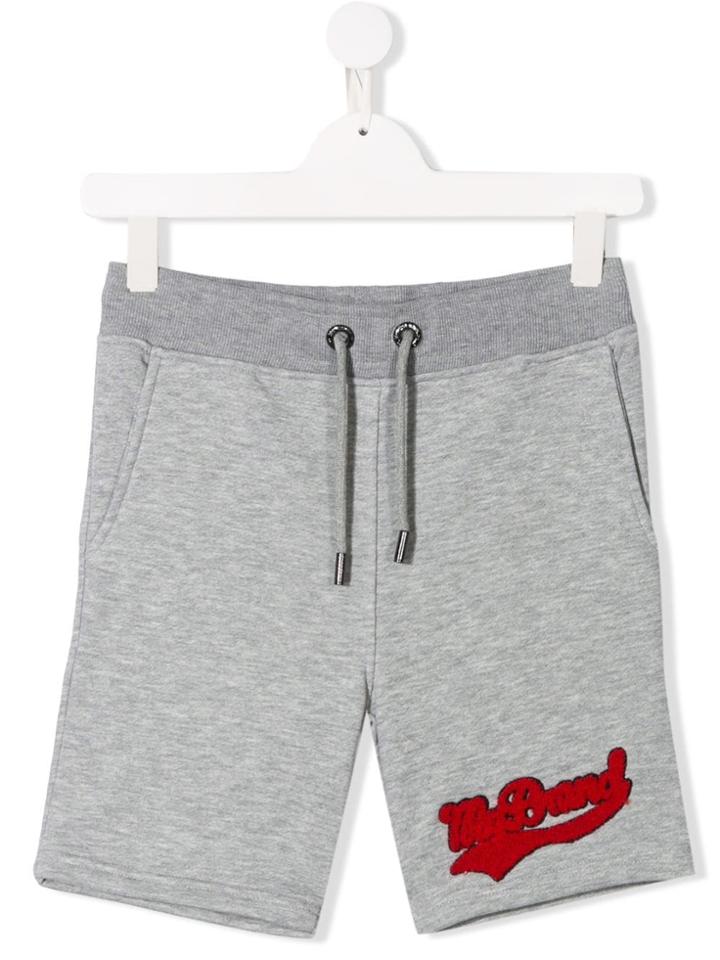 My Brand Kids Teen Logo Patch Track Shorts - Grey