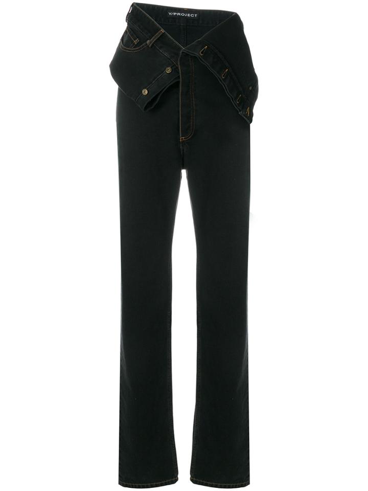 Y / Project High Waist Denim Pants - Black