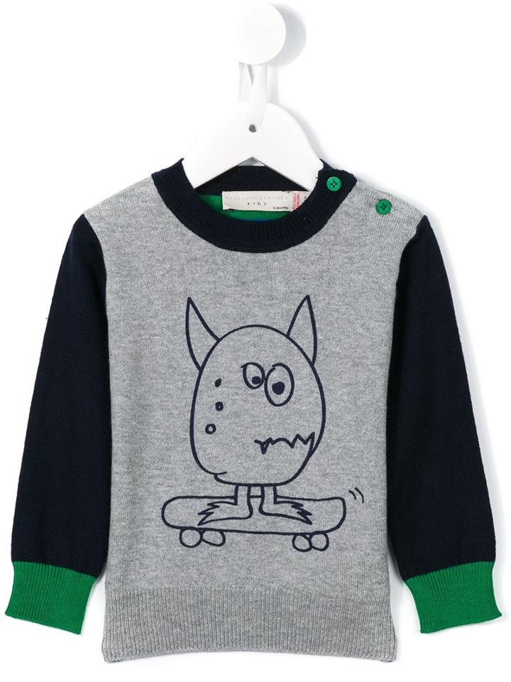 Stella Mccartney Kids 'lucky Monster' Jumper, Girl's, Size: 12 Yrs, Grey