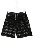 Diesel Kids - Sequin Embellished Shorts - Kids - Cotton/polyester/spandex/elastane - 6 Yrs, Black