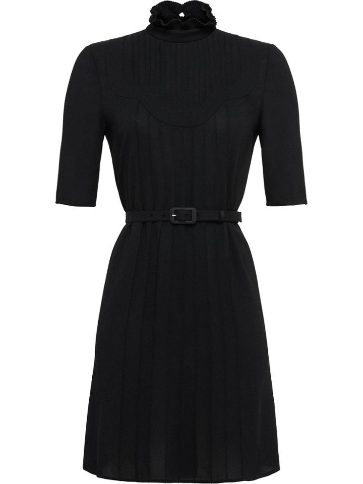 Prada Plastron Detail Dress - Black