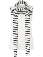 Yohji Yamamoto - Scarf Neck Tank Top - Women - Cotton/rayon - 2, White, Cotton/rayon