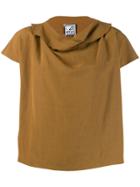 Anntian Ruffled Neck Blouse - Brown