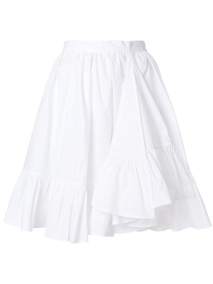 Msgm Frill Hem Full Skirt - White