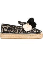 Twin-set Lace Espadrilles, Women's, Size: 35, Black, Leather/rubber/cupro