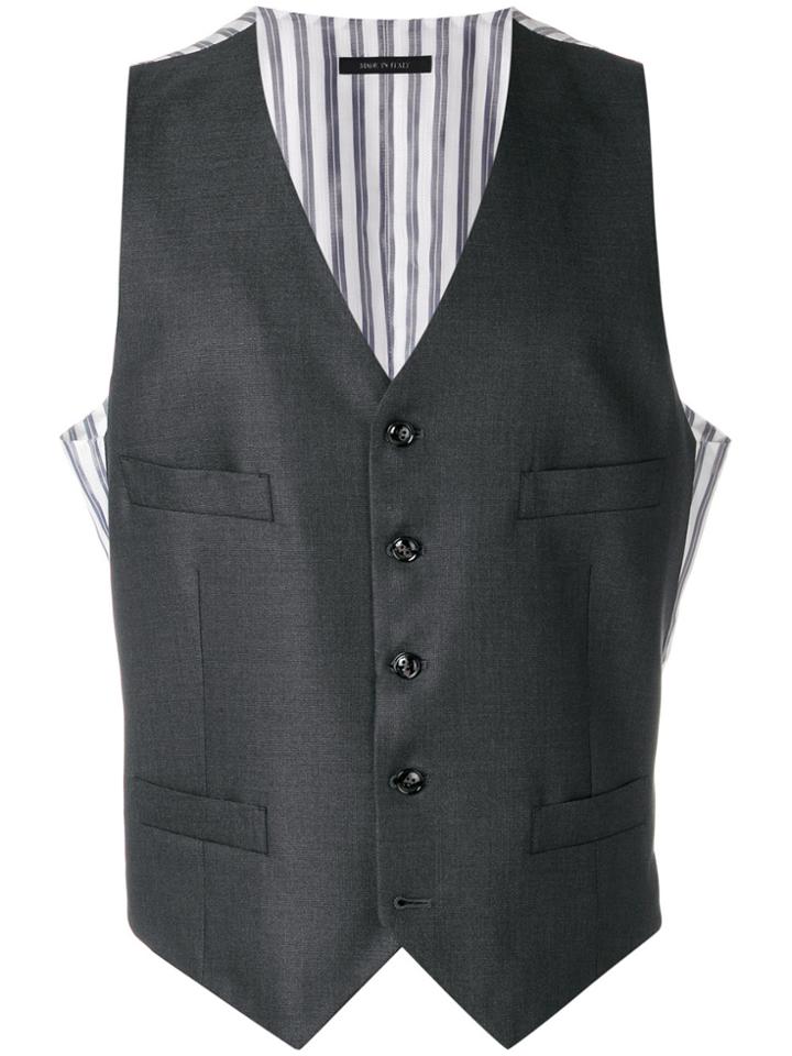 Giorgio Armani Stripe Detail Waistcoat - Grey